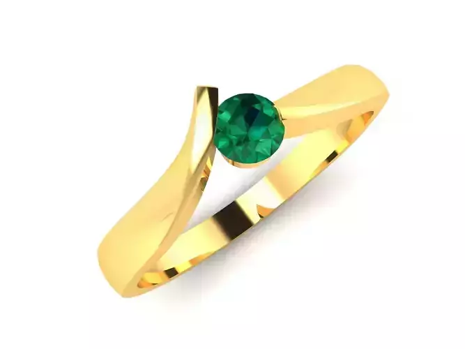 ring-2607 emerald ring gold