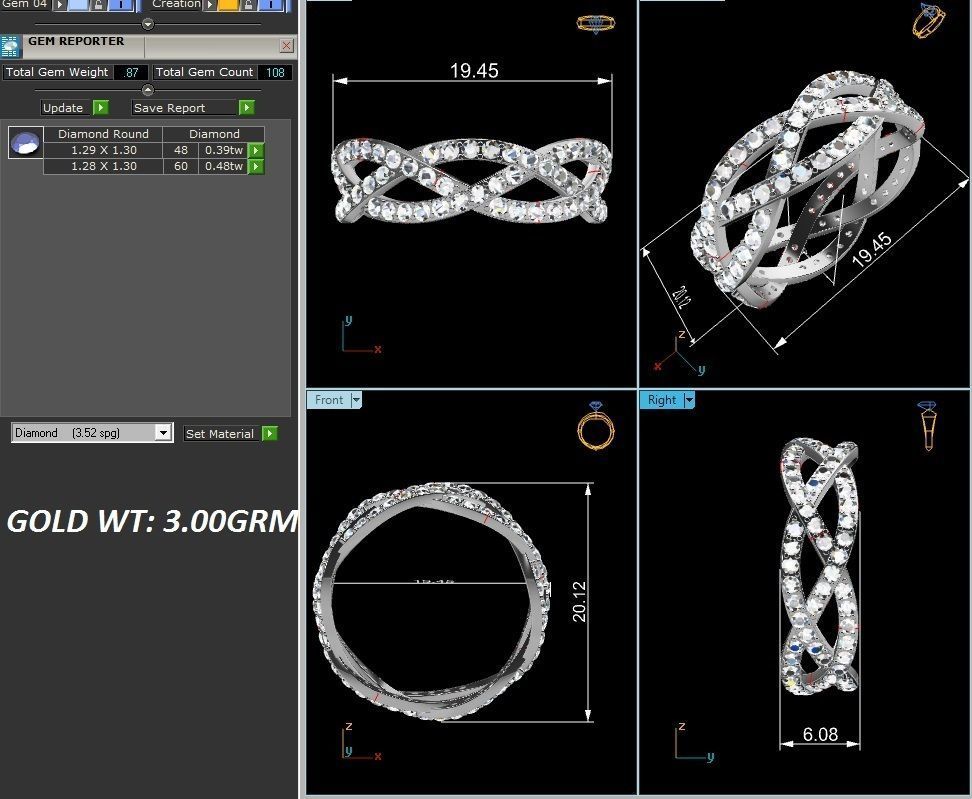 ring-2604 elegant diamond ring gold 3D print model_8