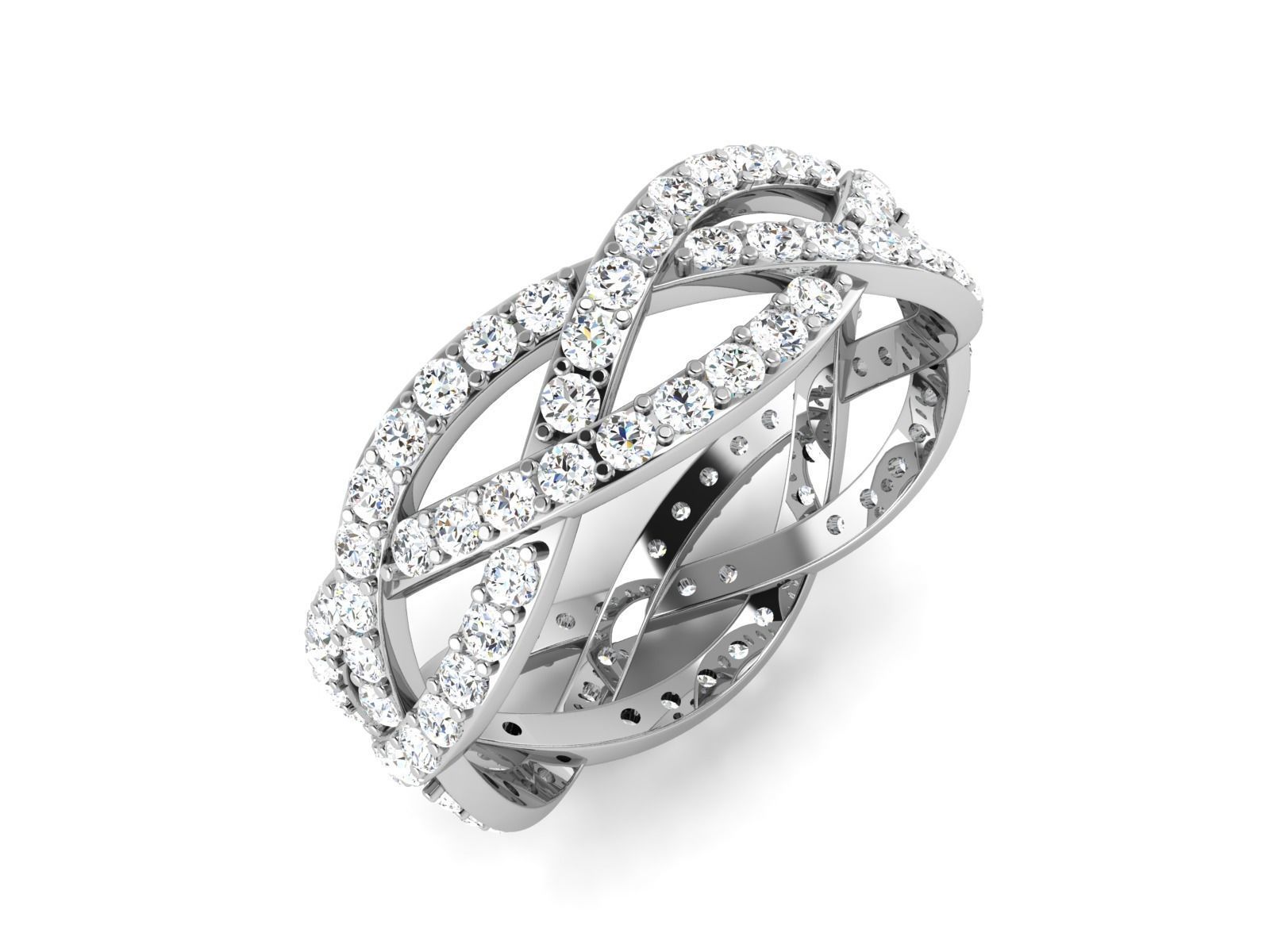 ring-2604 elegant diamond ring gold 3D print model_1