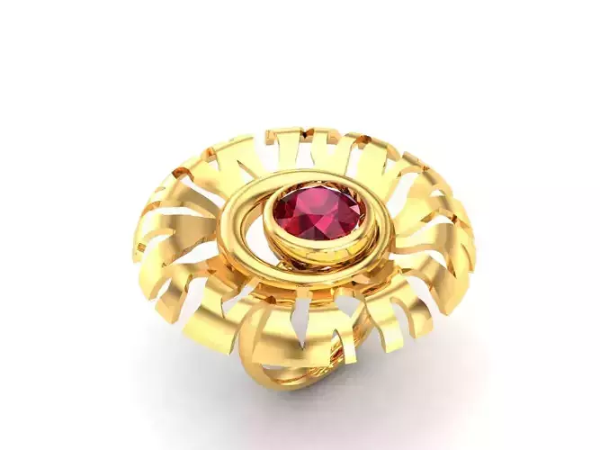ring-2505 gold ring with ruby stone