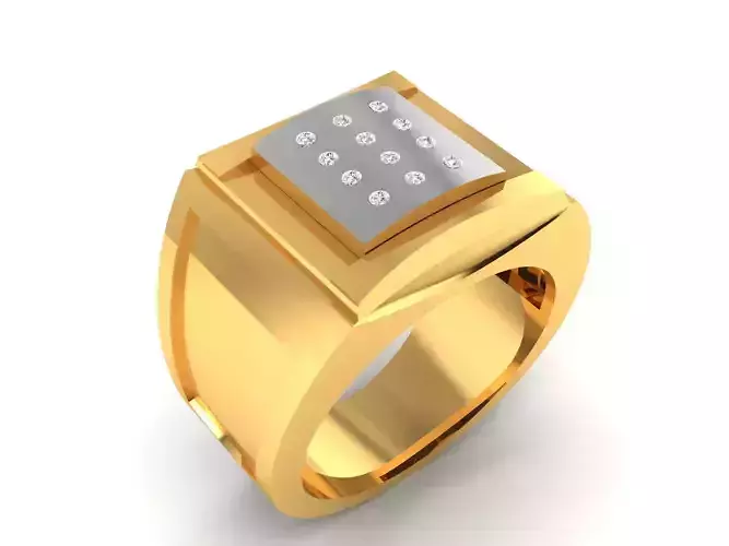 ring-2477 gold ring with diamonds