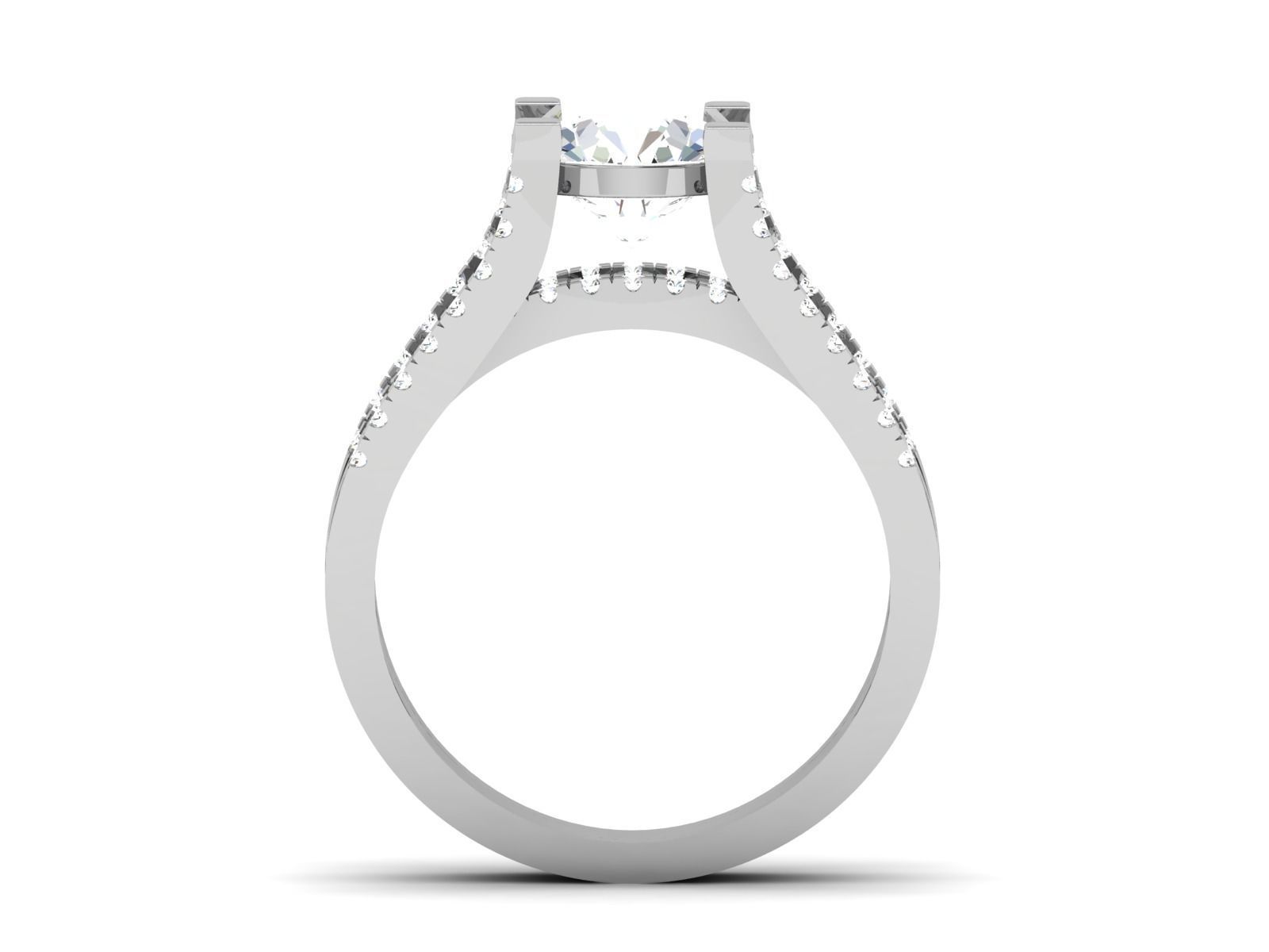 ring-2464 diamond engagement ring gold 3D print model_3