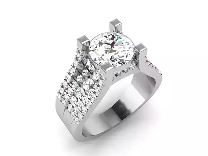 ring-2464 diamond engagement ring gold