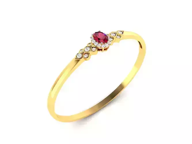 ring-2462 gold ring with ruby stone and diamonds