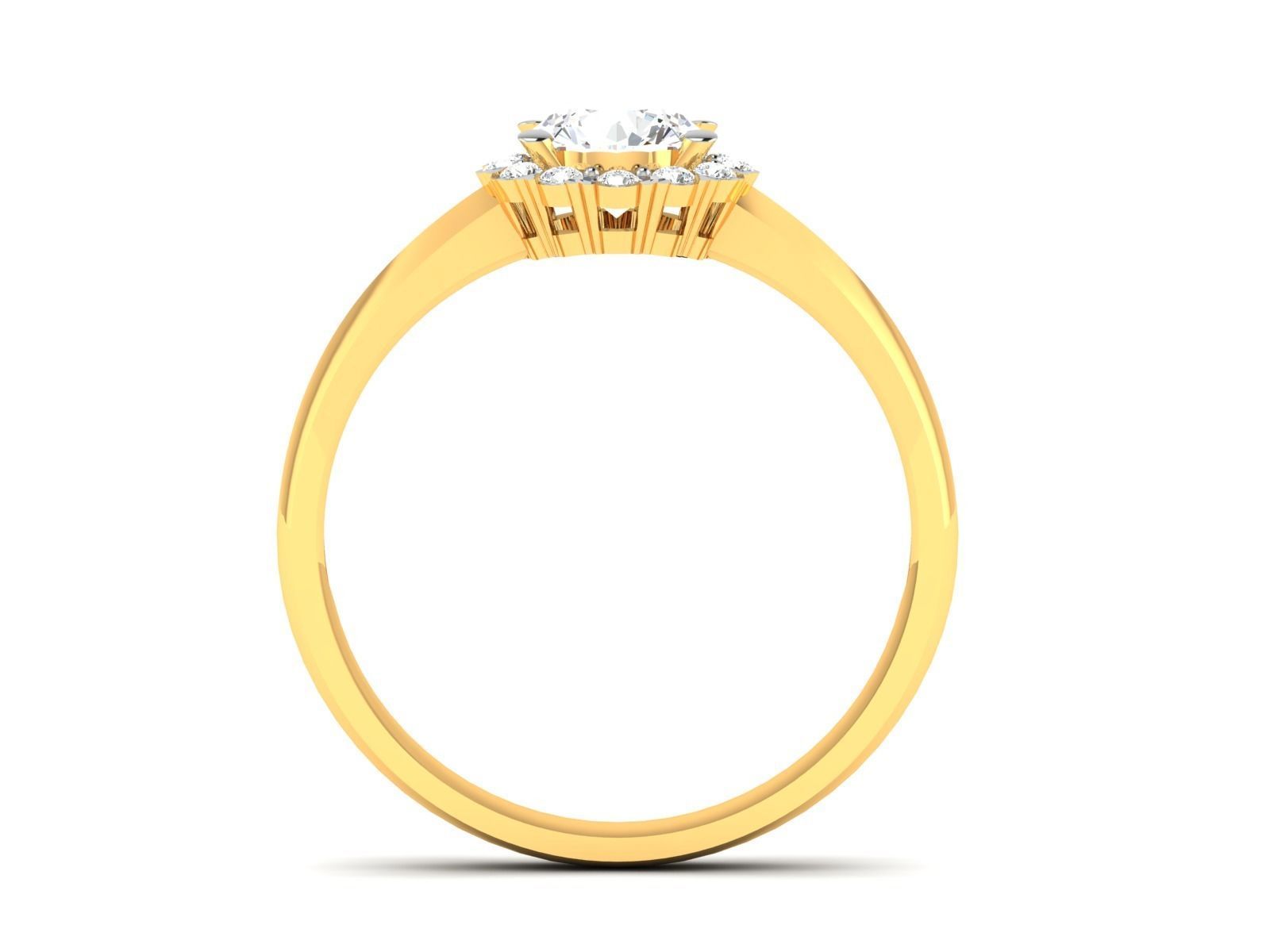 ring-2455 diamond engagement ring gold 3D print model_3