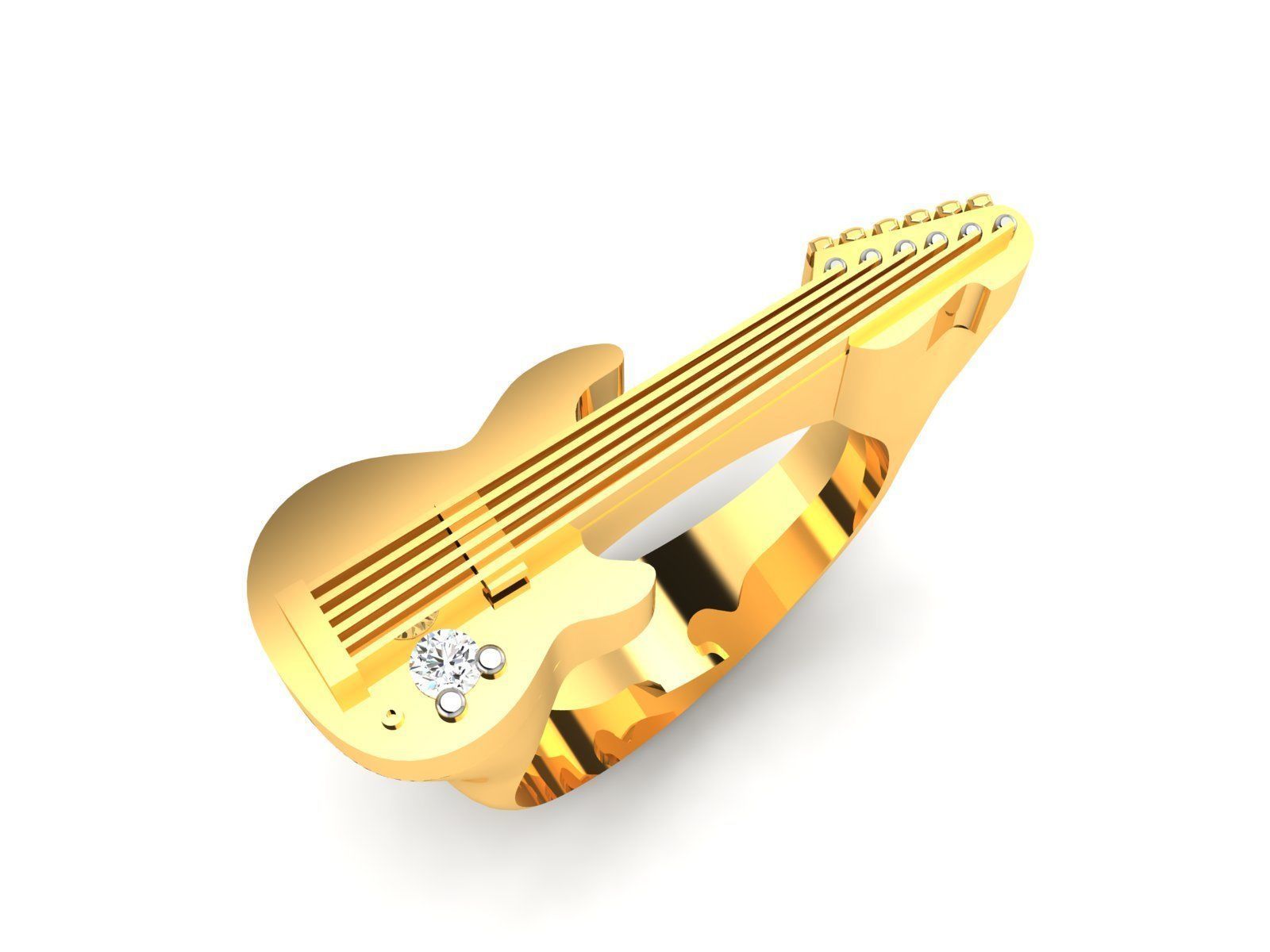 ring-2244 guitar ring gold 3D print model_1