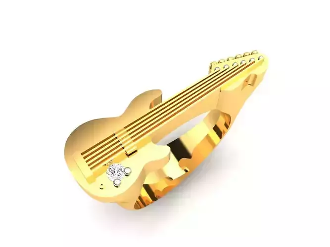 ring-2244 guitar ring gold 3D print model