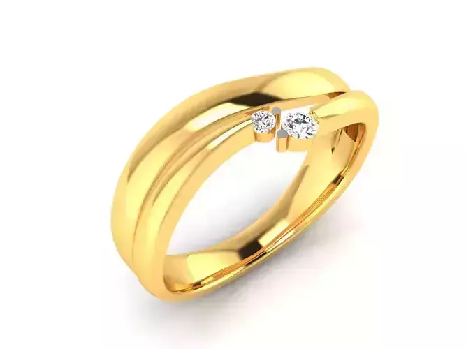 ring-2224 two diamond ring gold