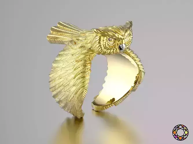 Owl fashion ring 0156 3D print model