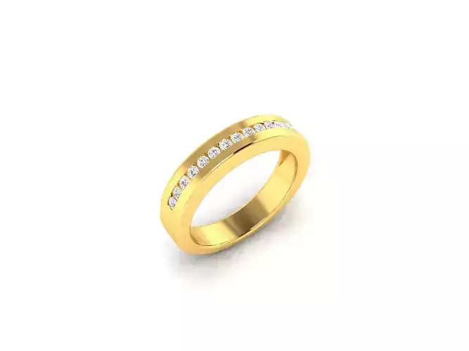 ring-2178 gold band with diamonds