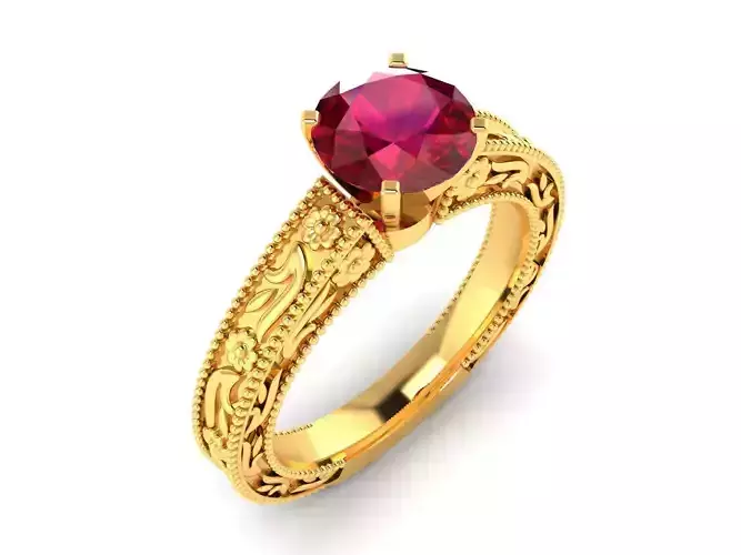 ring-2151 A ruby engagement ring gold
