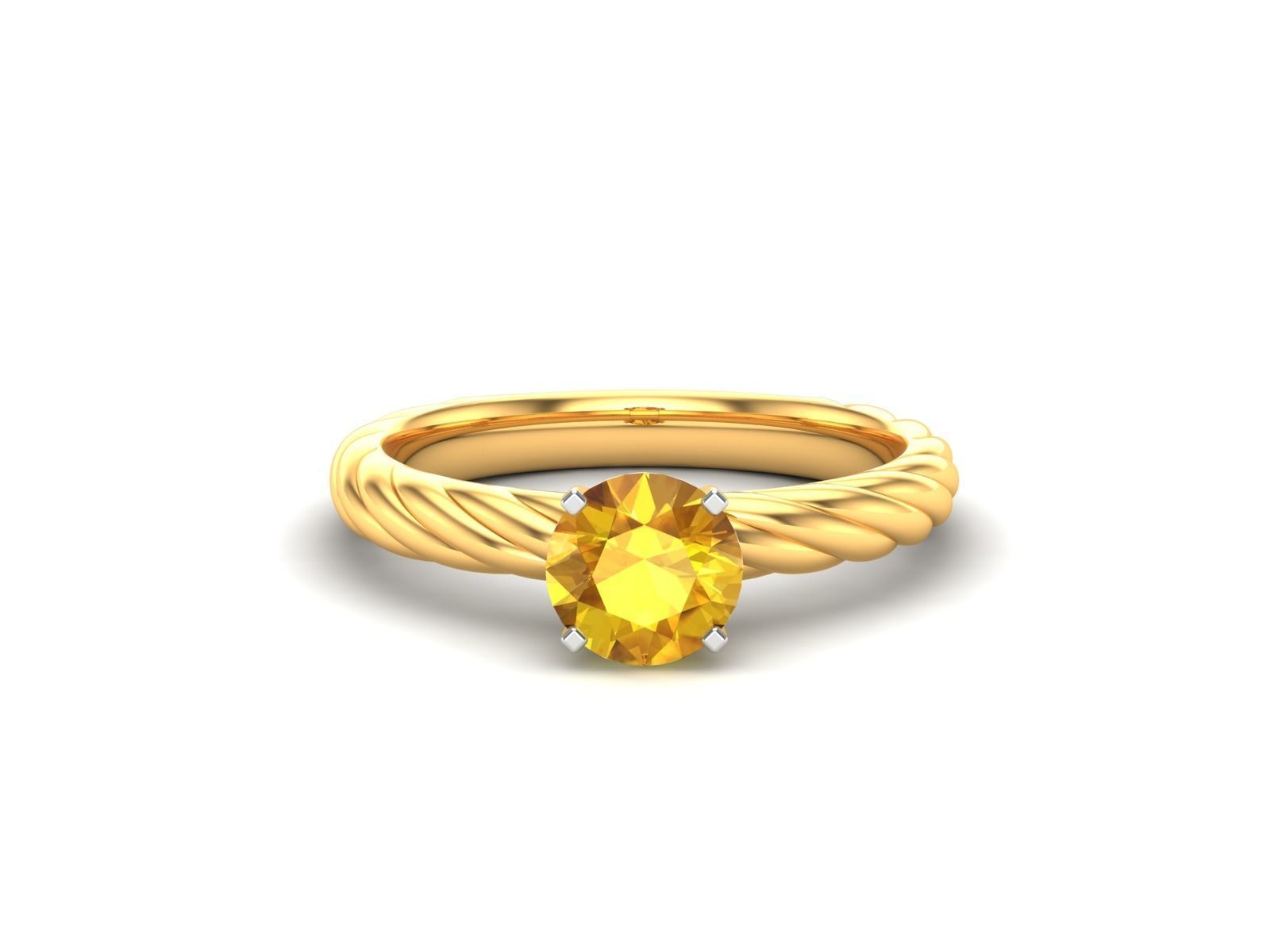ring-2146 gold engagement ring with citrine 3D print model_8