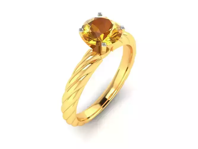 ring-2146 gold engagement ring with citrine