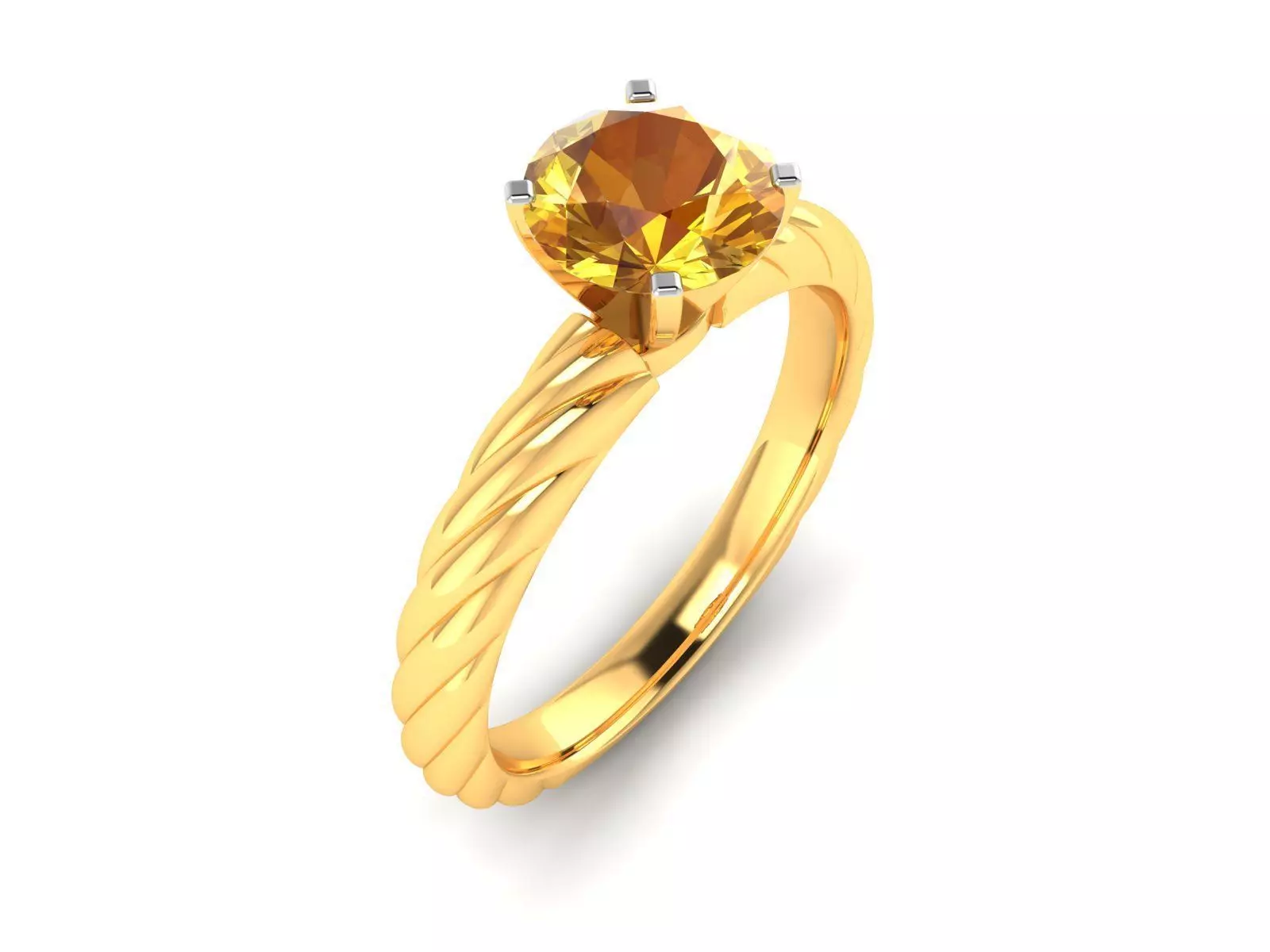 ring-2146 gold engagement ring with citrine 3D print model_0