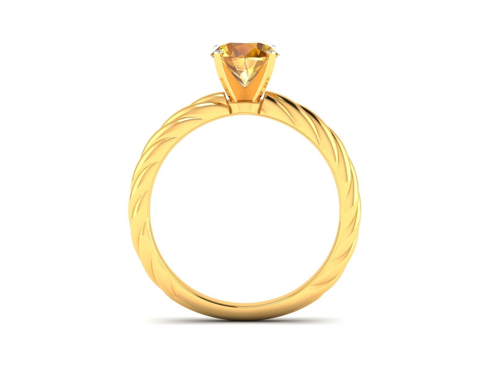 ring-2146 gold engagement ring with citrine 3D print model_3