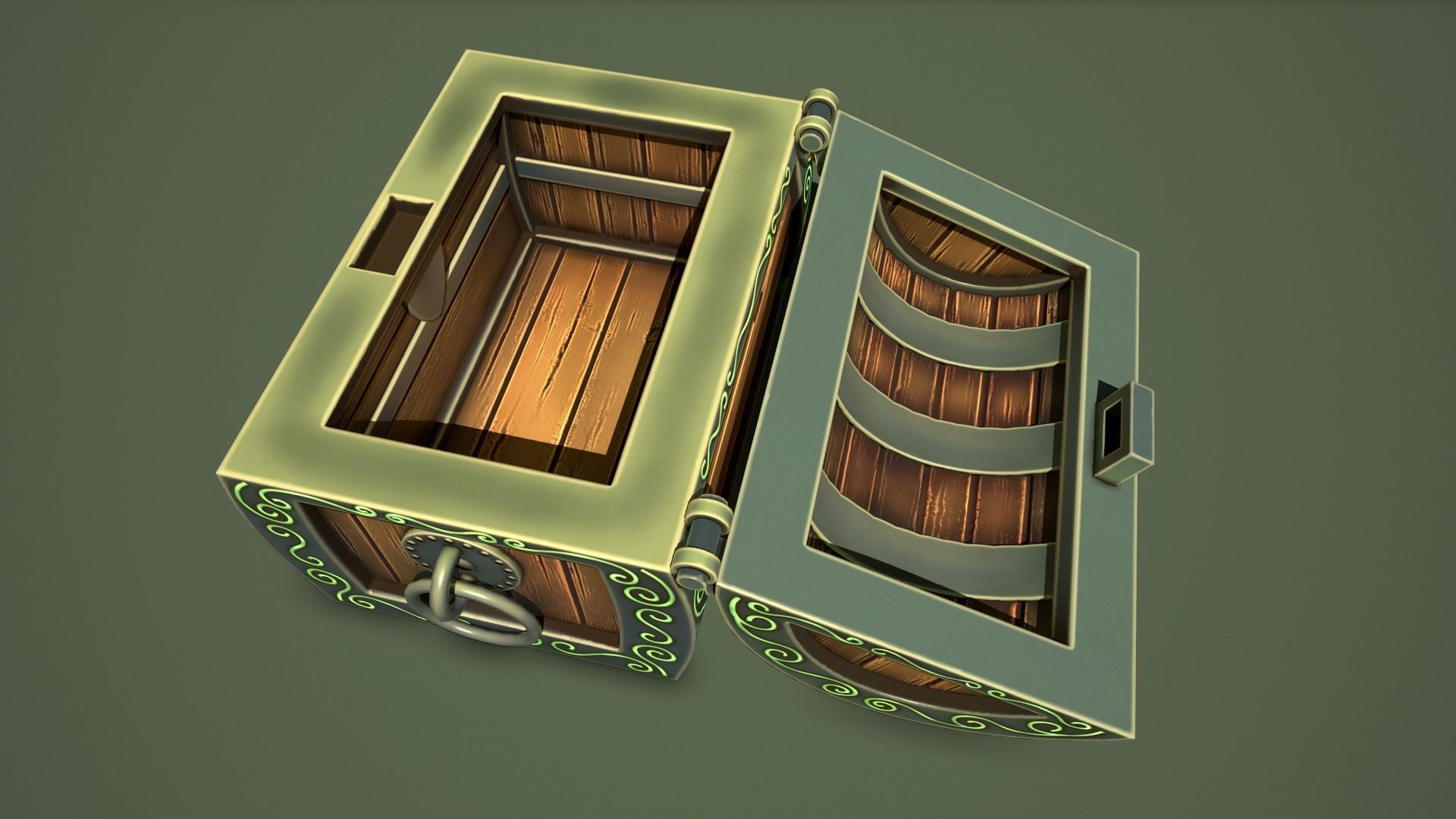 magic chest Low-poly 3D model_13