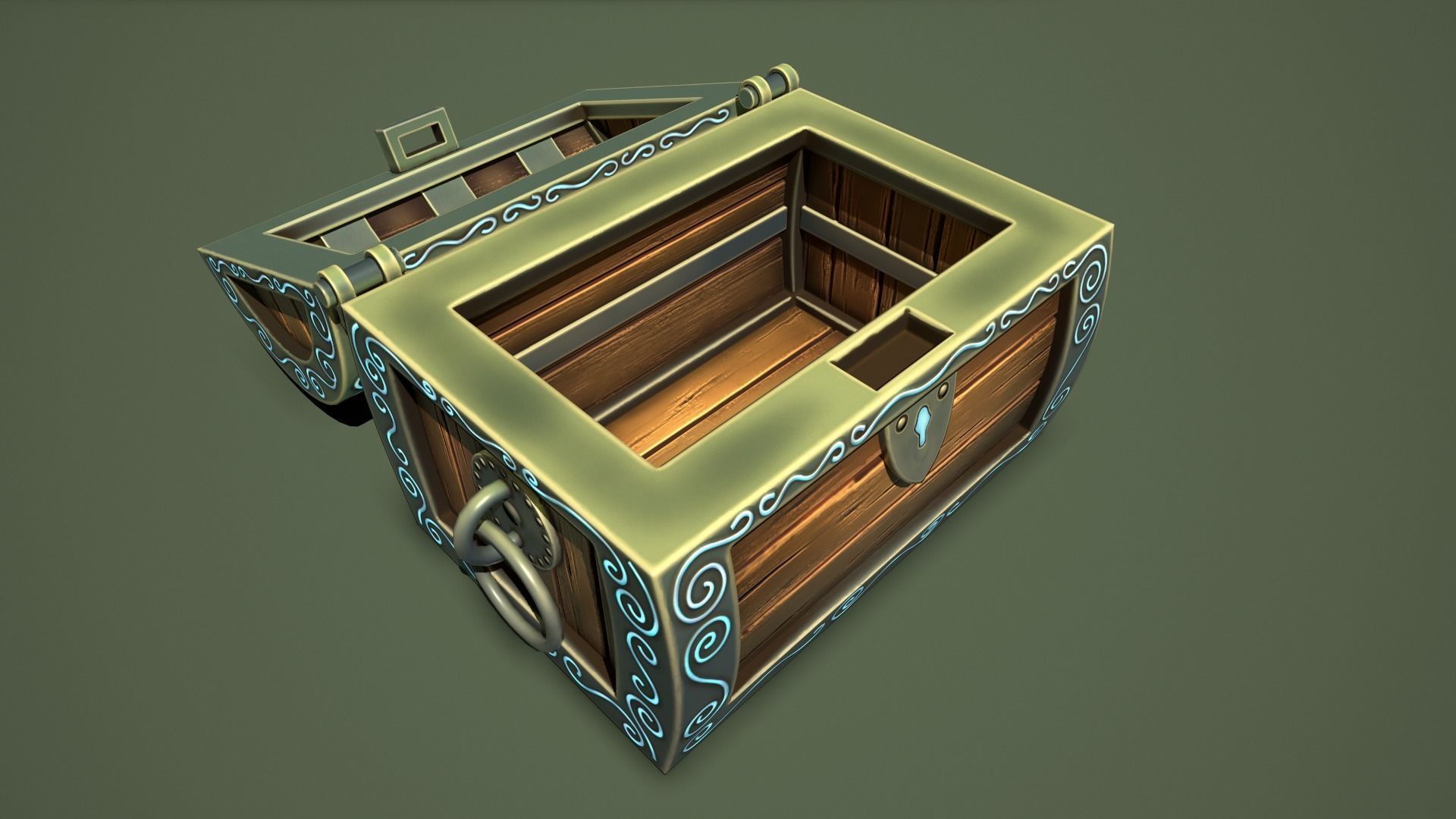 magic chest Low-poly 3D model_9
