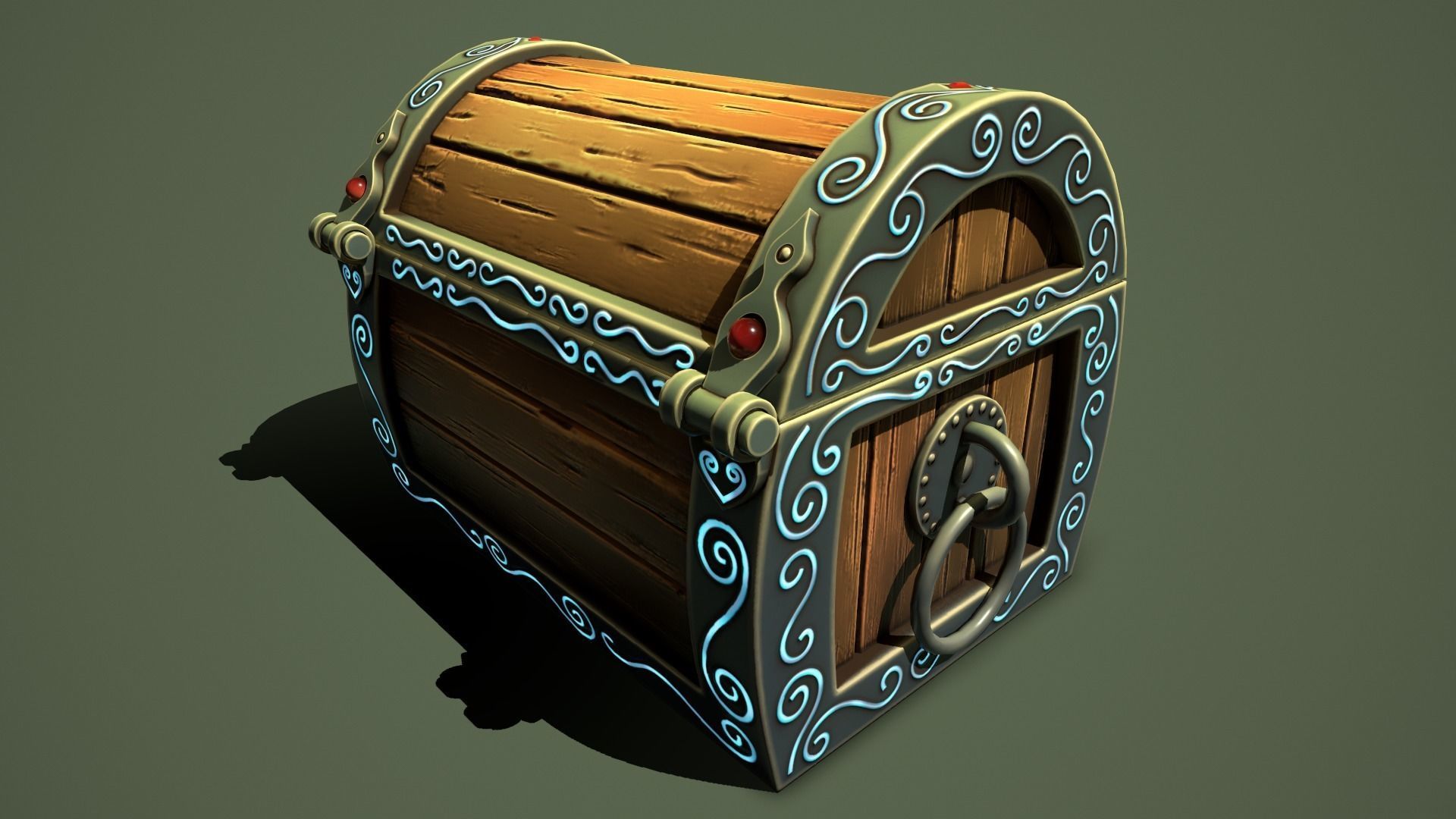 magic chest Low-poly 3D model_8