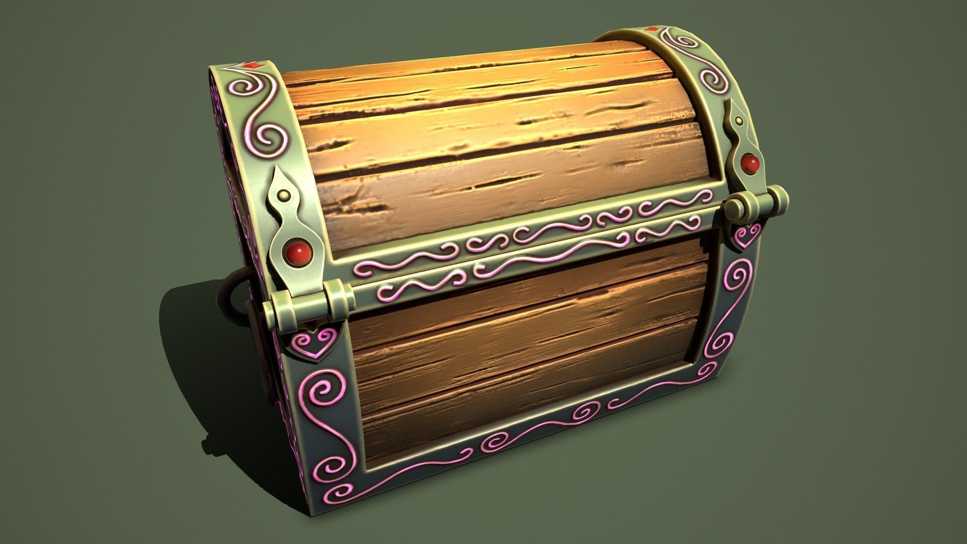magic chest Low-poly 3D model_7