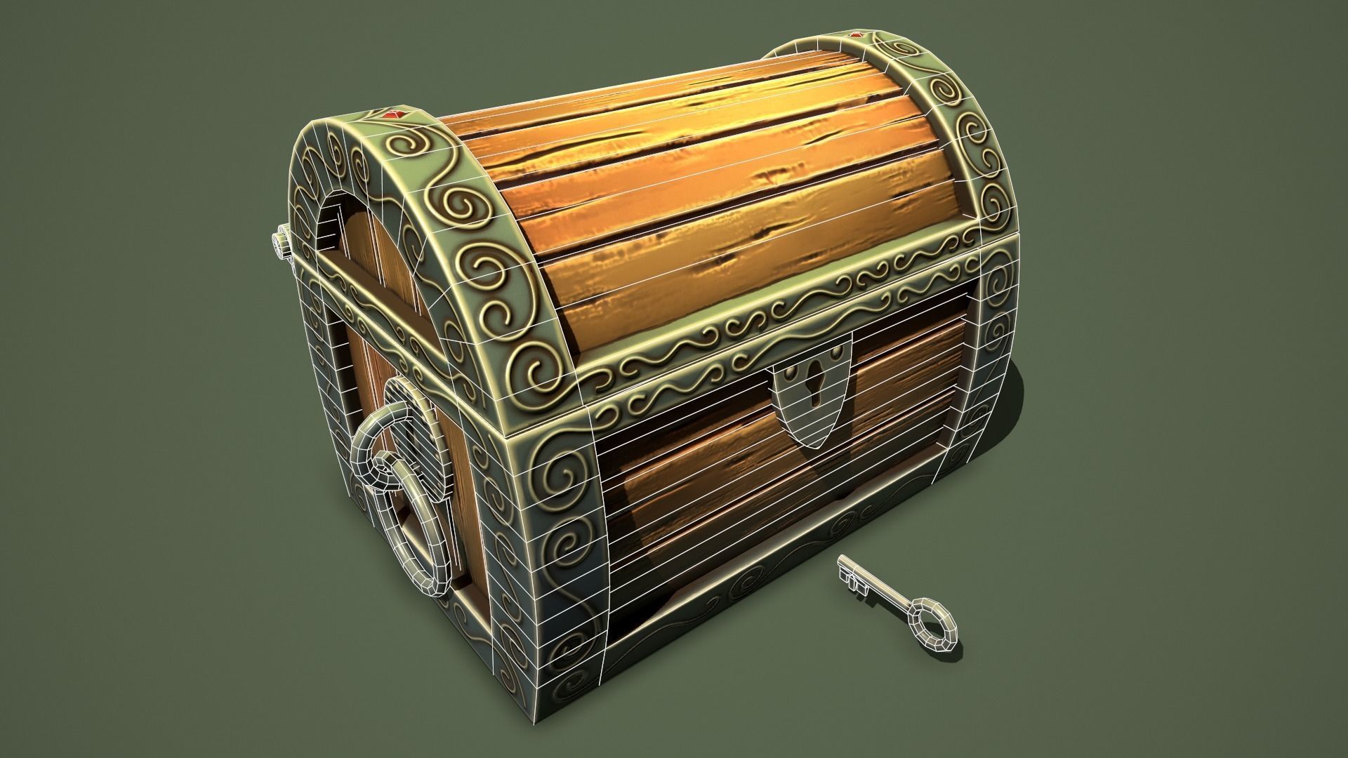 magic chest Low-poly 3D model_4