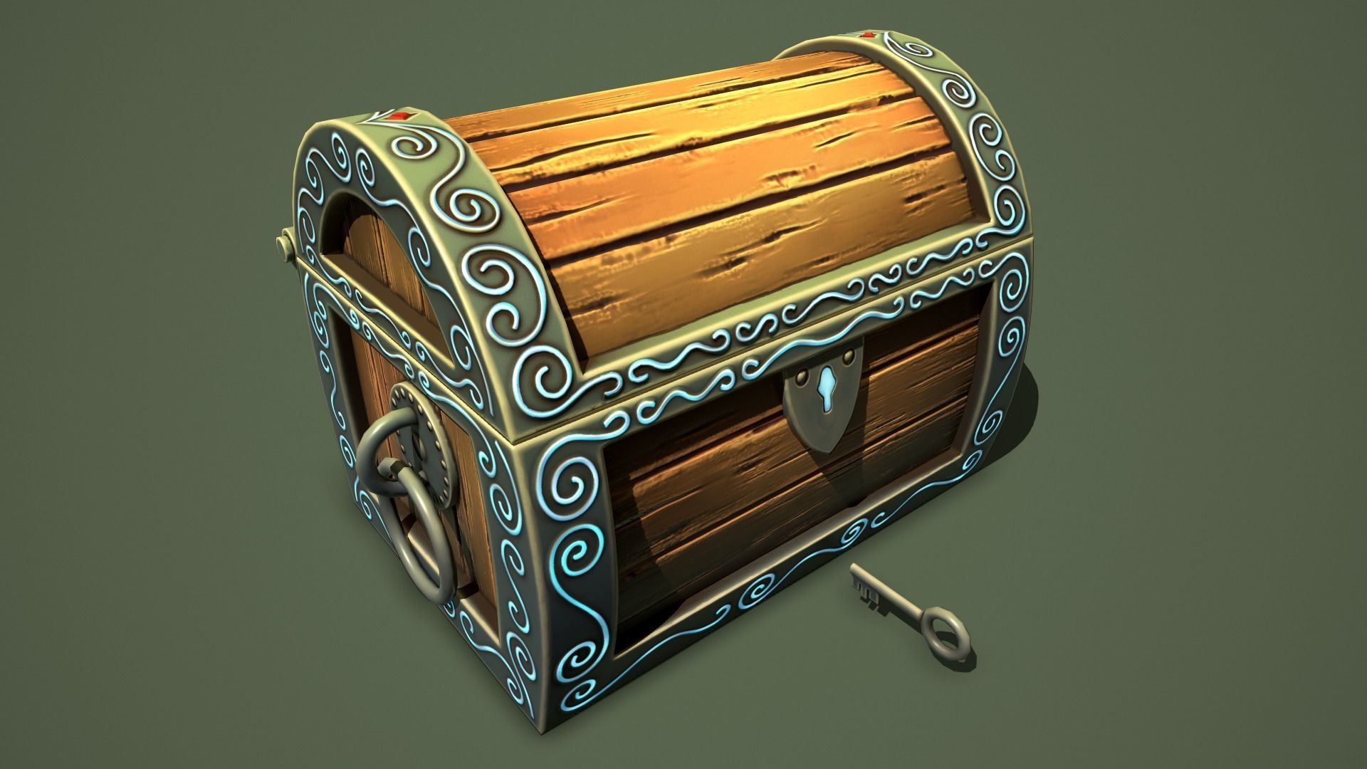 magic chest Low-poly 3D model_1