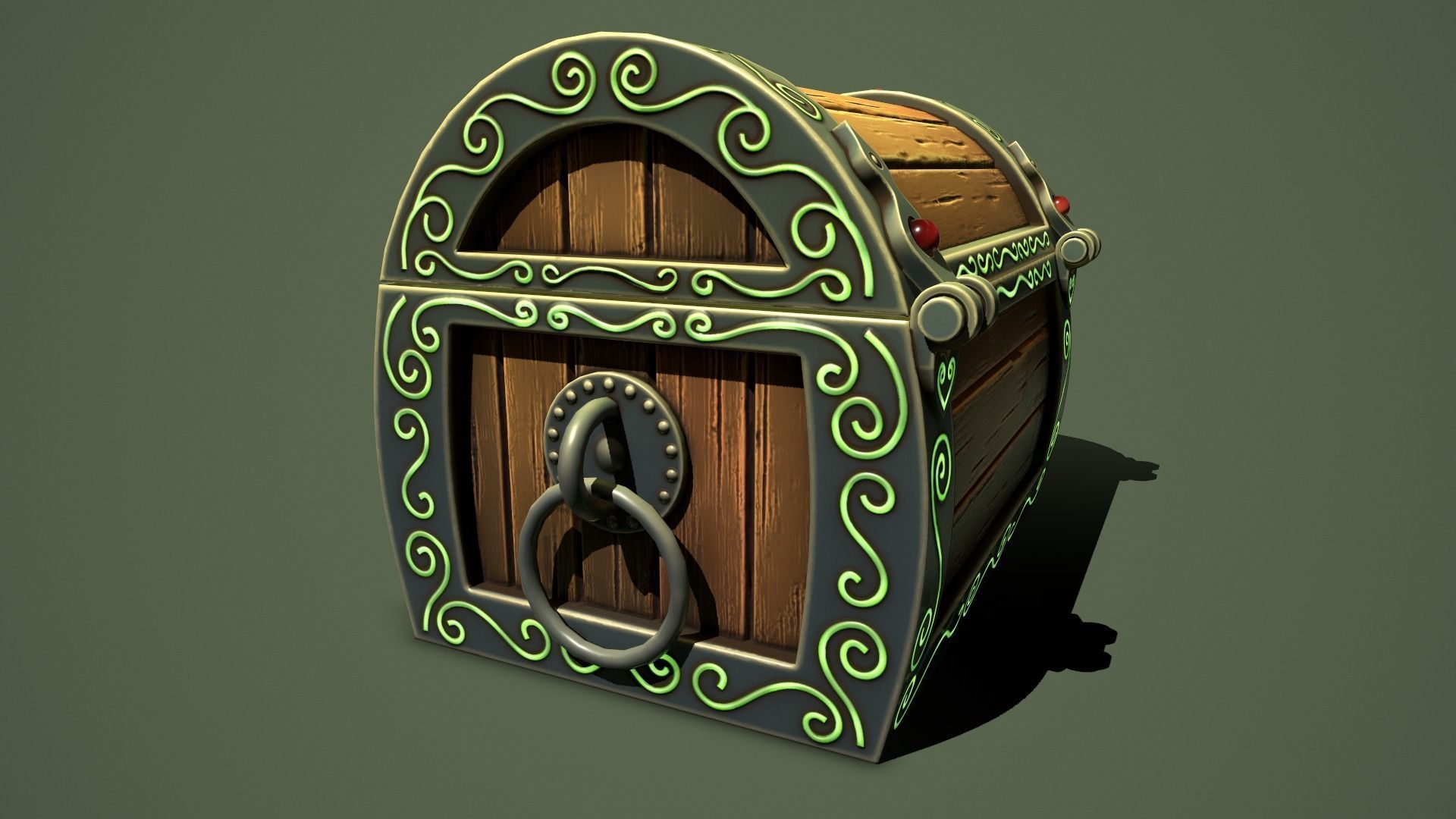 magic chest Low-poly 3D model_6