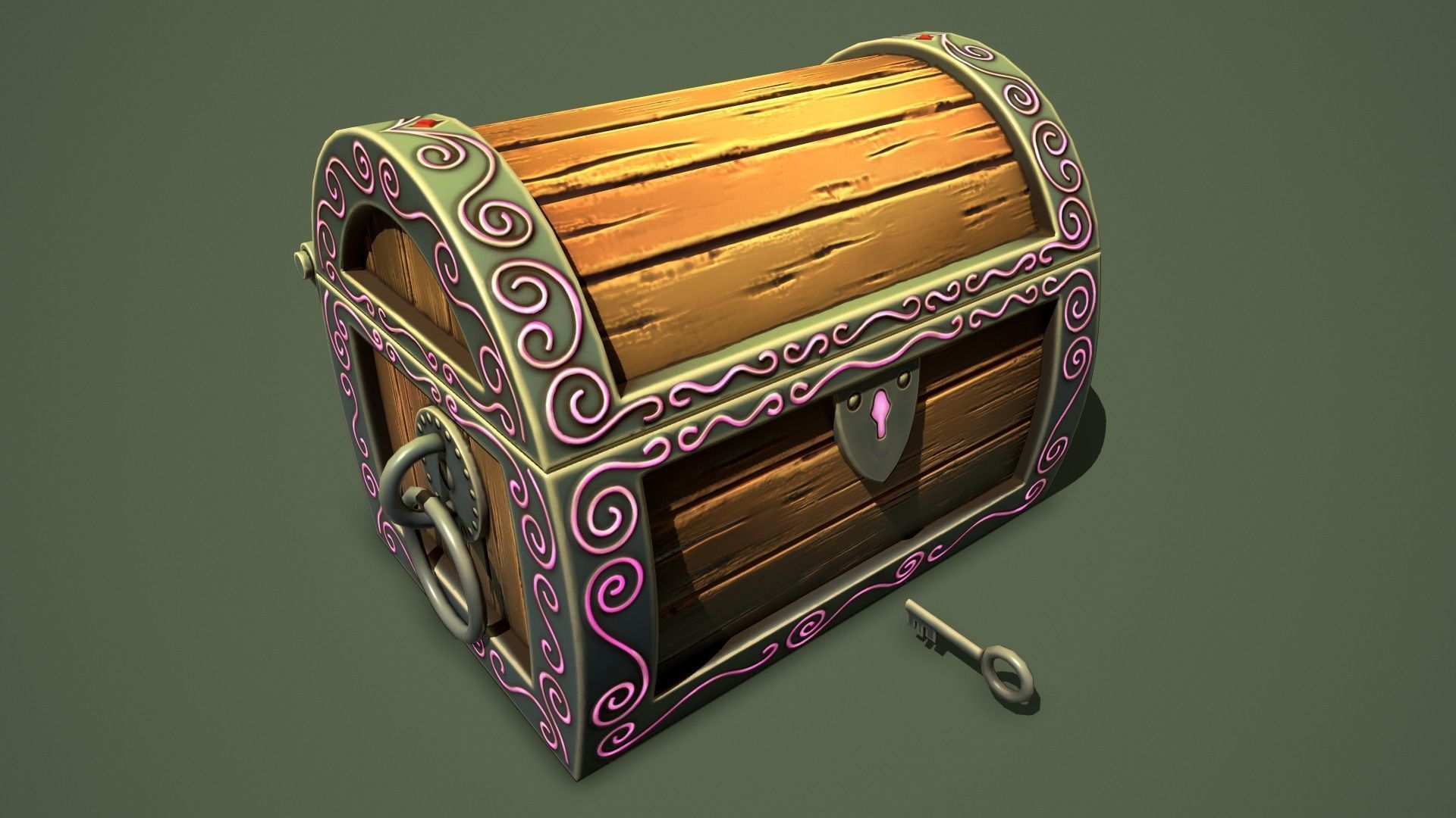 magic chest Low-poly 3D model_3