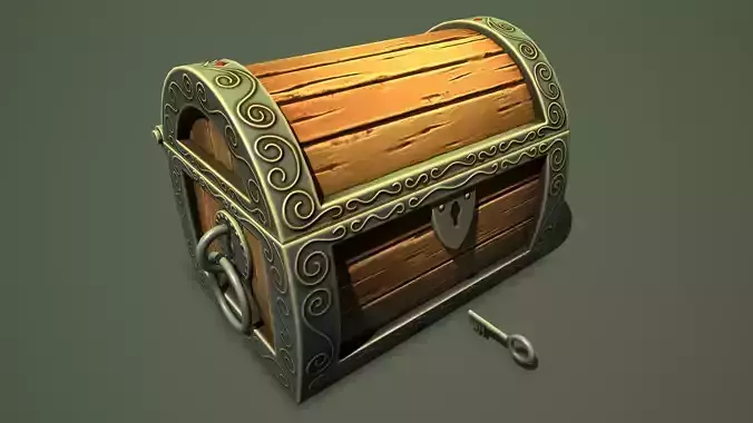 magic chest Low-poly 3D model