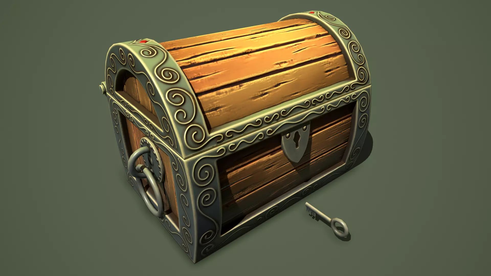 magic chest Low-poly 3D model_0