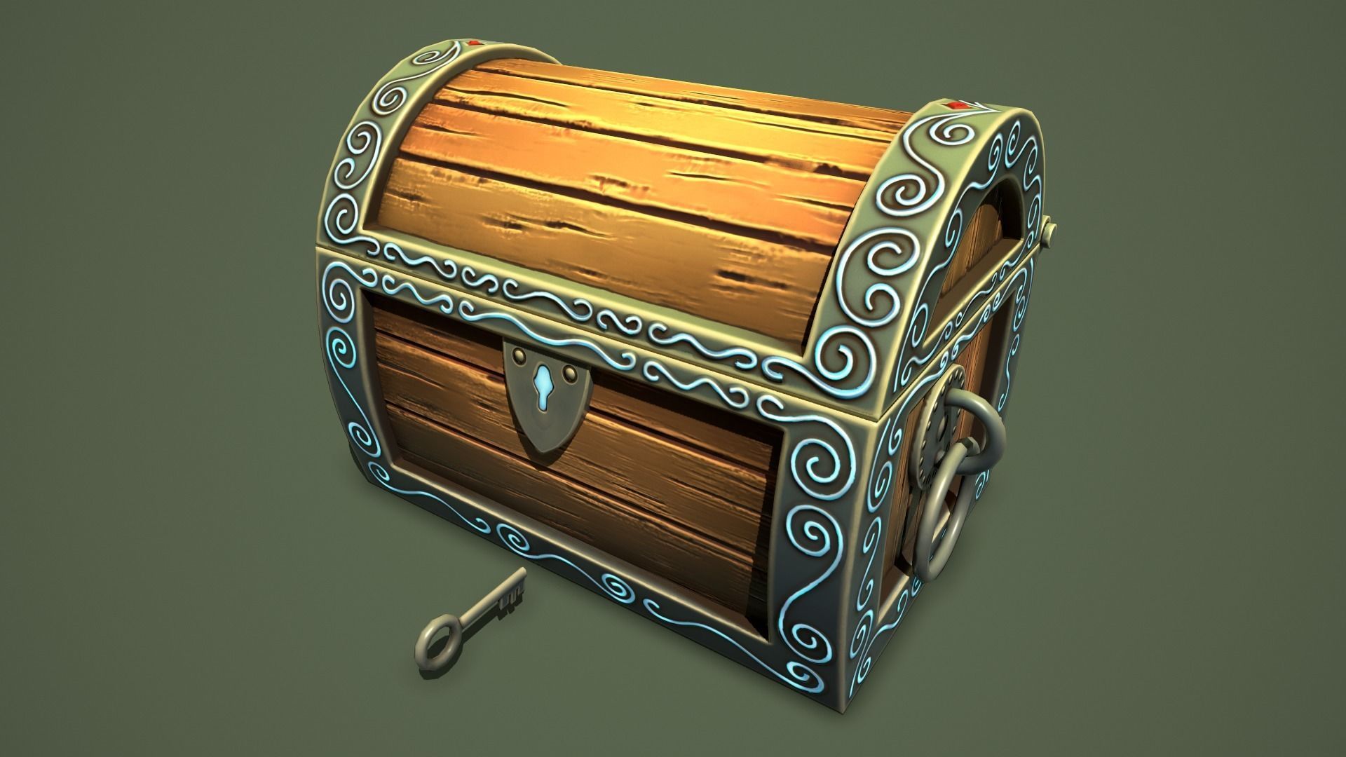 magic chest Low-poly 3D model_5