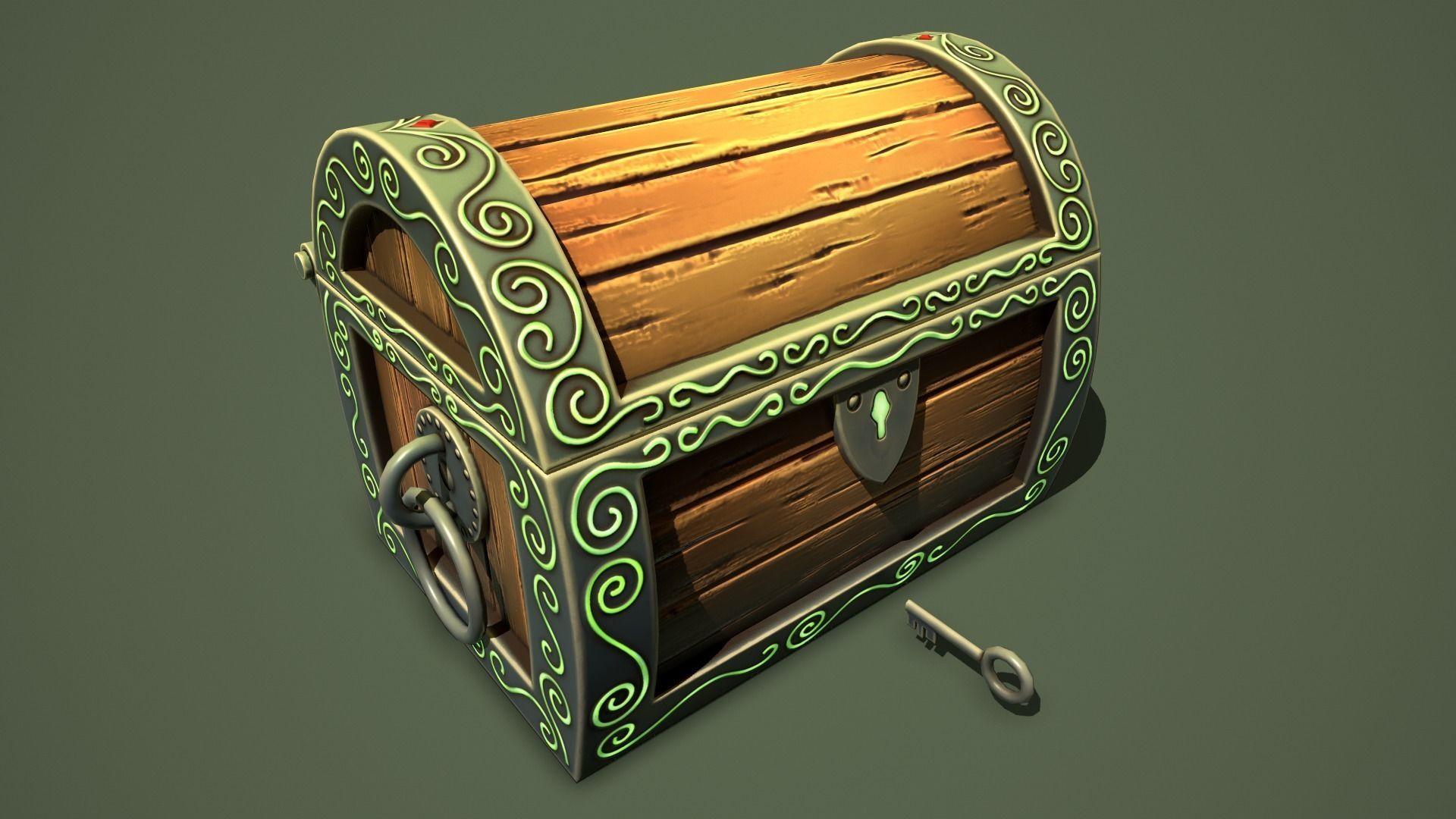 magic chest Low-poly 3D model_2