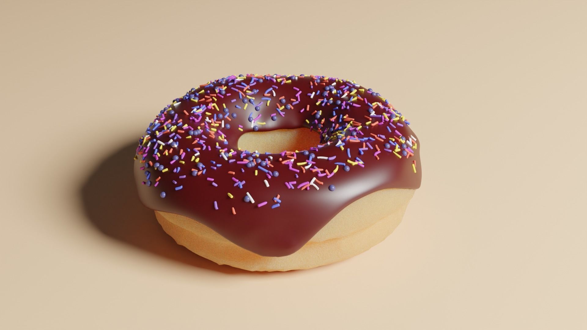 Donut chocolate Free 3D model_2
