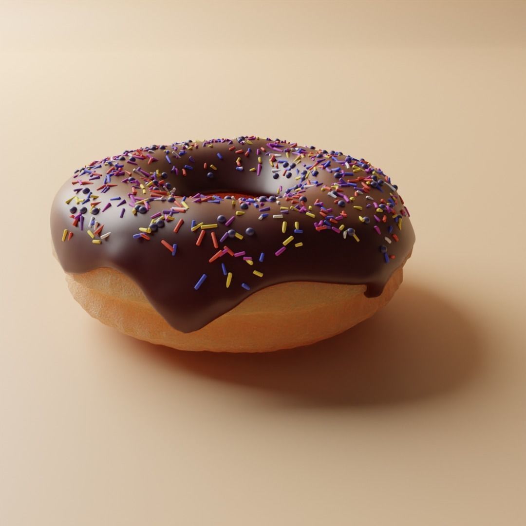 Donut chocolate Free 3D model_1