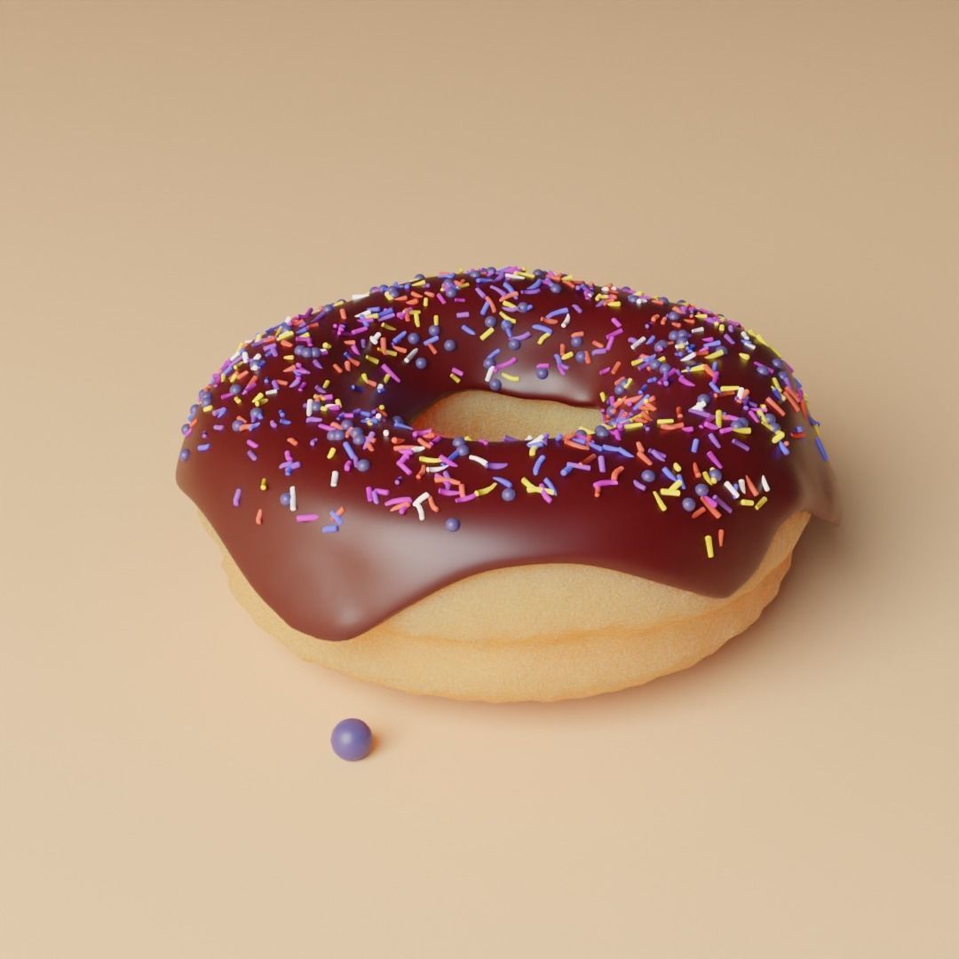 Donut chocolate Free 3D model_3