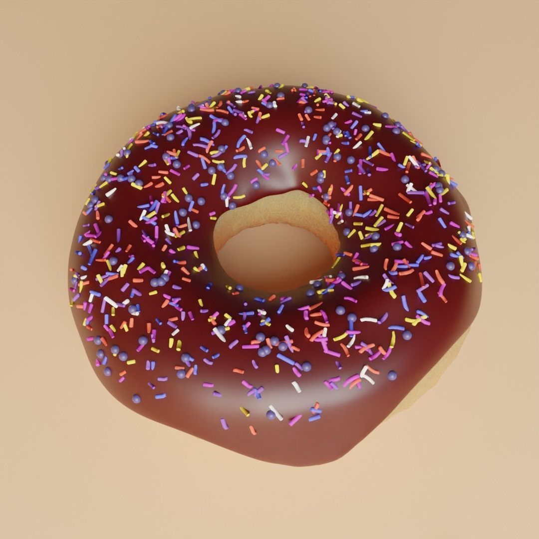 Donut chocolate Free 3D model_4