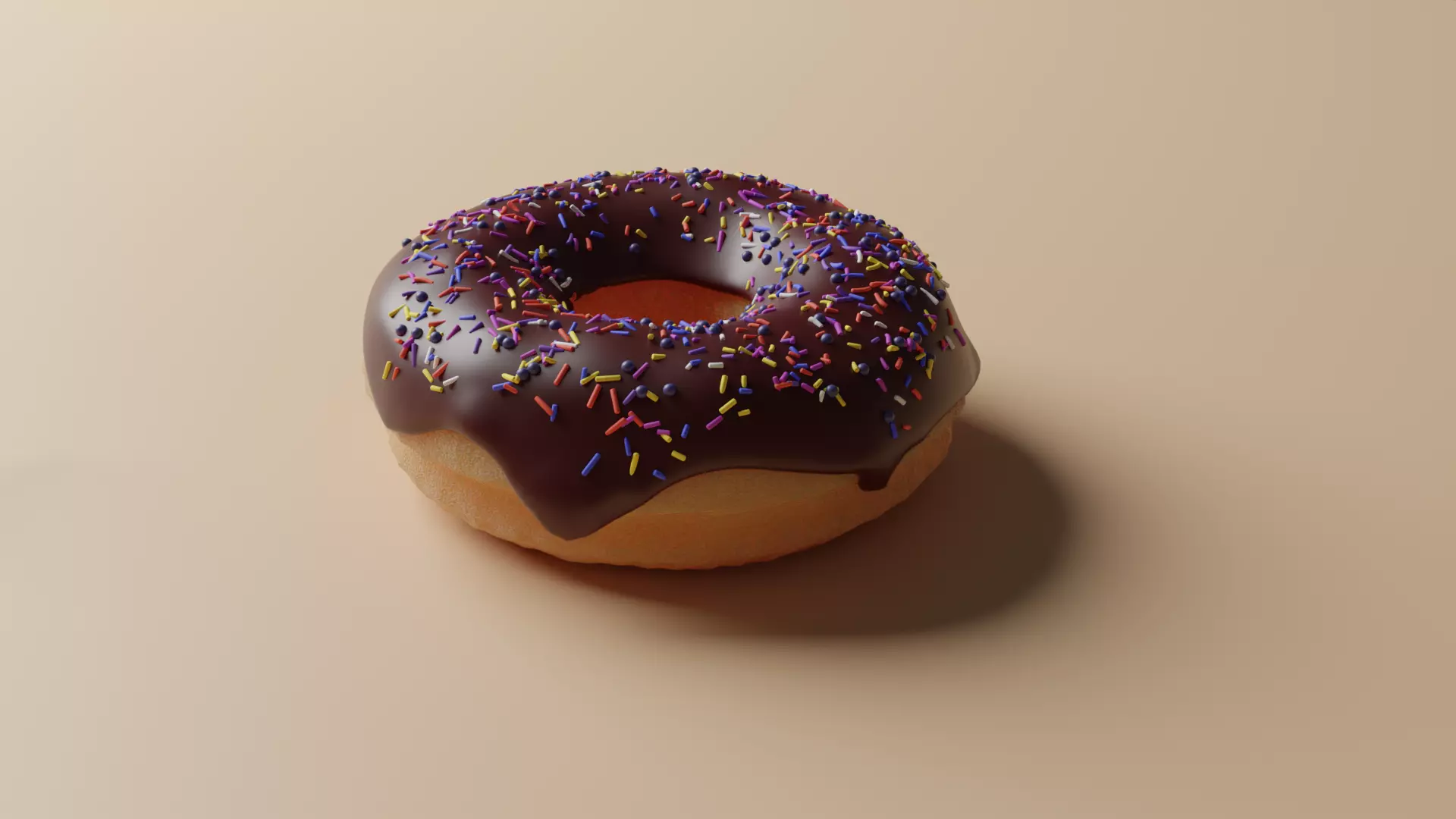 Donut chocolate Free 3D model_0