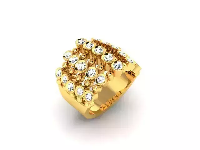 ring-7110 gold ring with diamonds