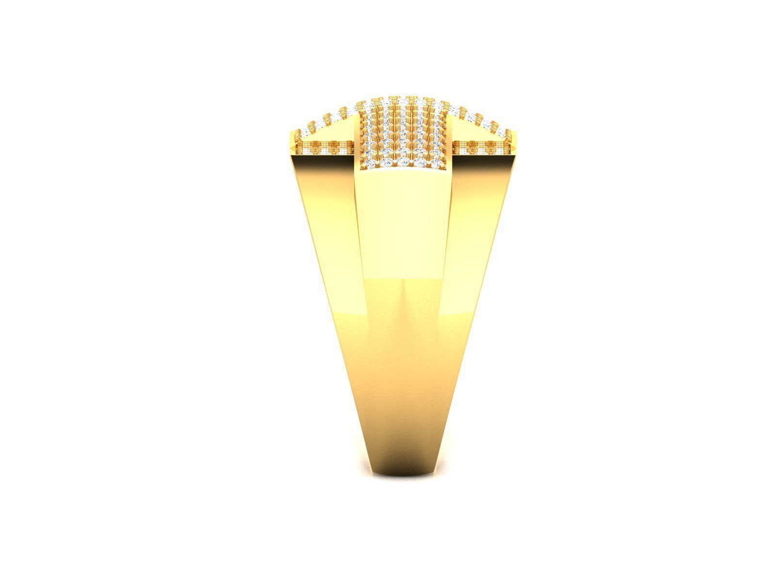 ring-5269 gold diamond cross ring 3D print model_4