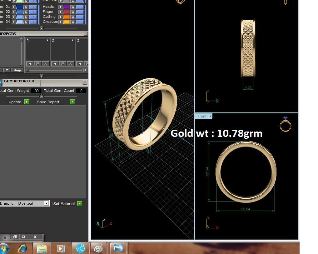 ring-5260 gold ring with diamonds 3D print model_6