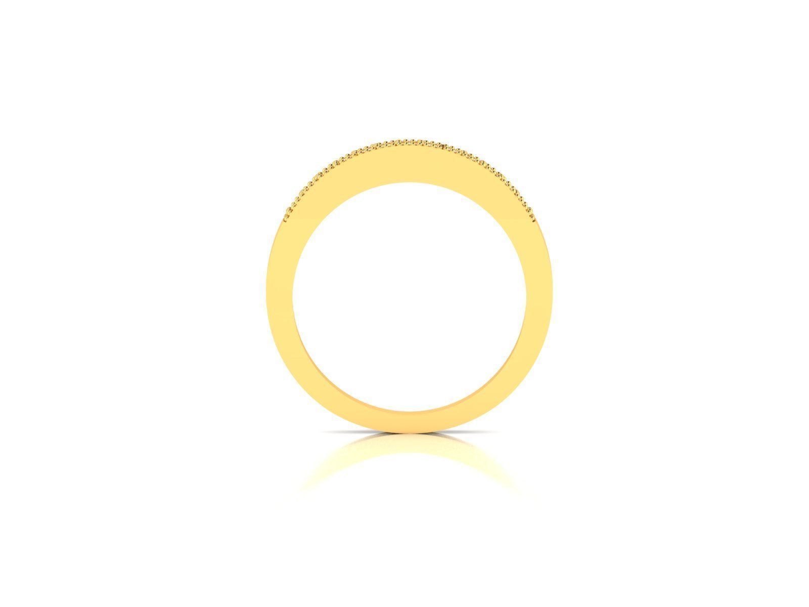ring-5257 gold wedding band with diamonds 3D print model_2