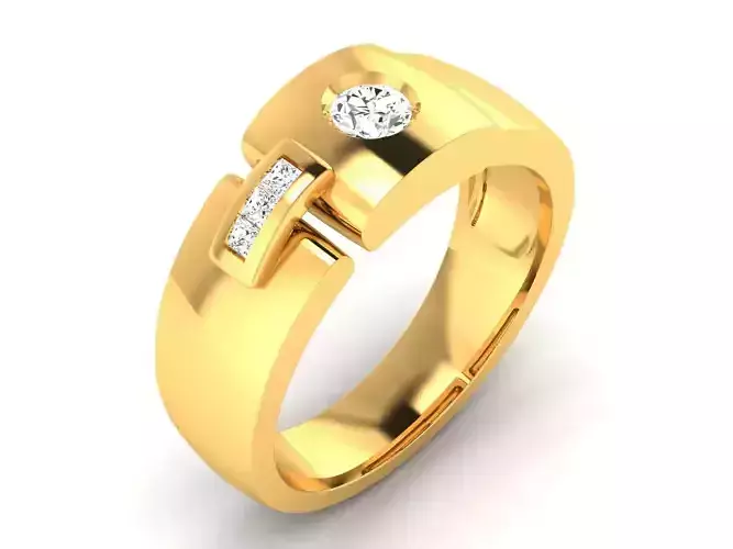 Band 3dm Render Details gold ring with diamond in center 3D model 3D ...