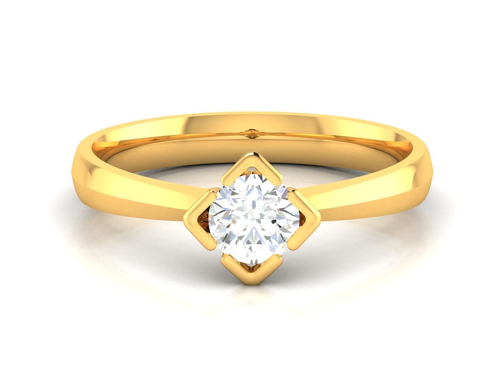ring-4453 solitaire diamond ring gold 3D print model_7