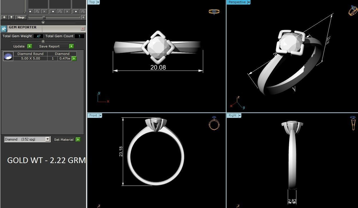 ring-4453 solitaire diamond ring gold 3D print model_8