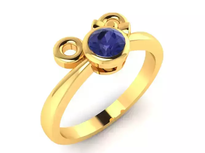 ring-4375 gold ring with sapphire stone