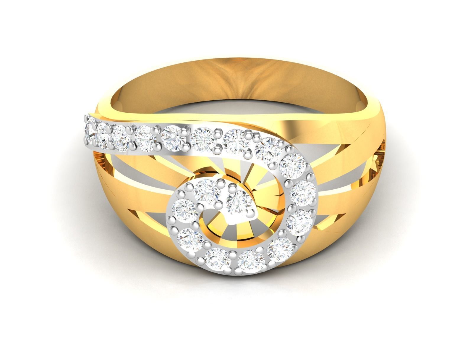 ring-4366 diamond ring gold 3D print model_7