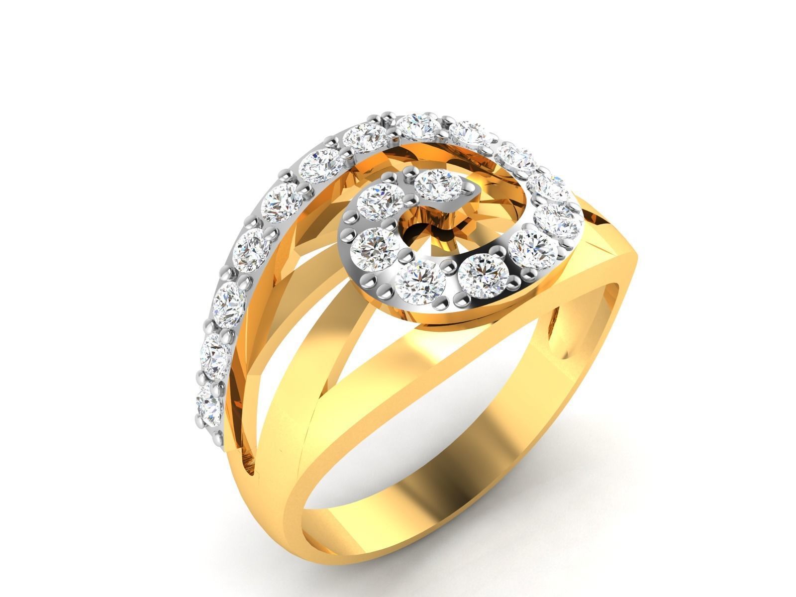 ring-4366 diamond ring gold 3D print model_1