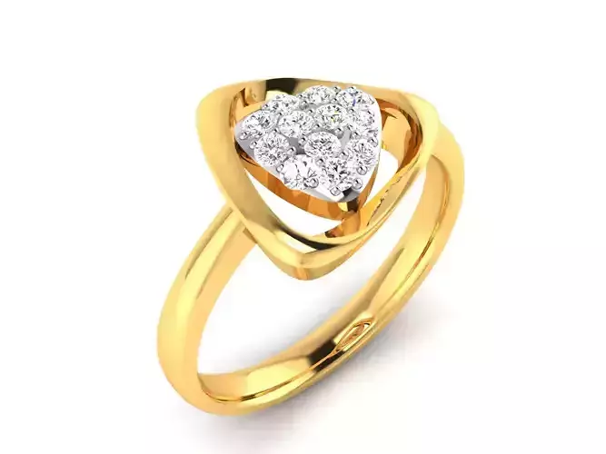 ring-4362 heart shaped diamond ring gold