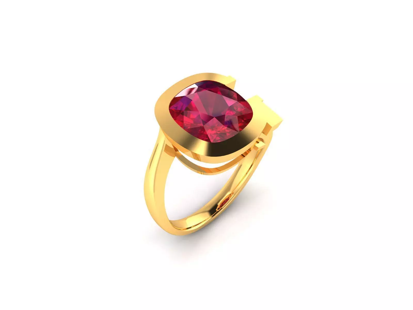 ring-4303 oval ruby ring gold 3D print model_0
