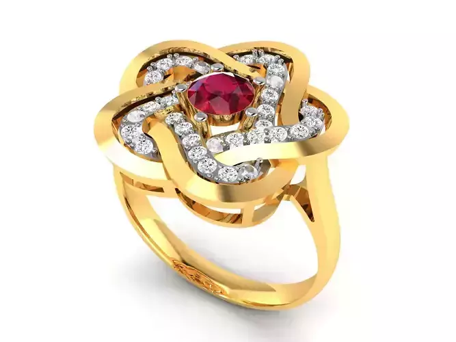 ring-4298 ruby and diamond ring gold
