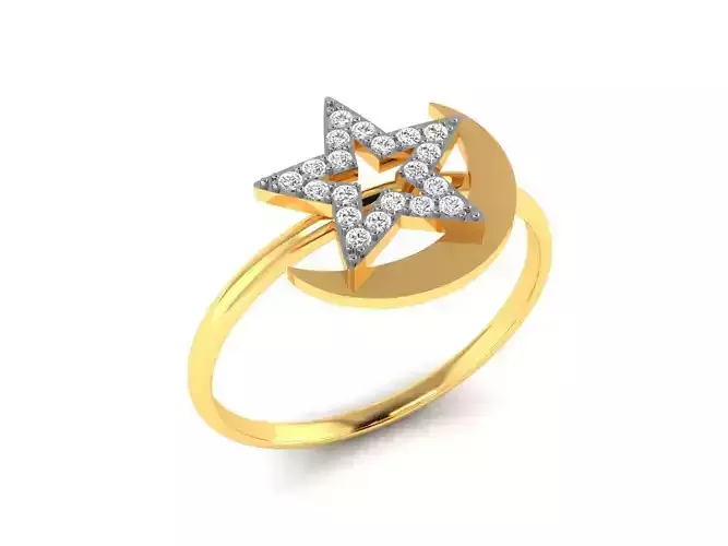 ring-4285 star and crescent ring